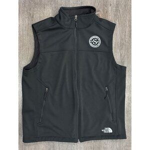 The North Face Ridgeline Soft Shell Vest Mens L Black Windwall Company Logo